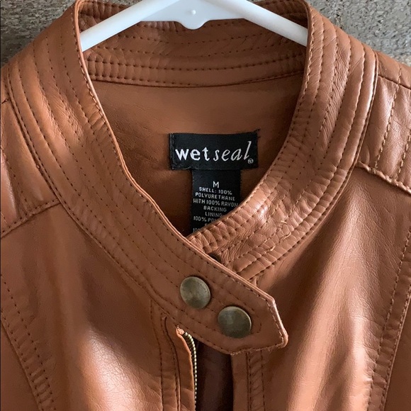 Brown Faux Leather Jacket - Picture 3 of 3